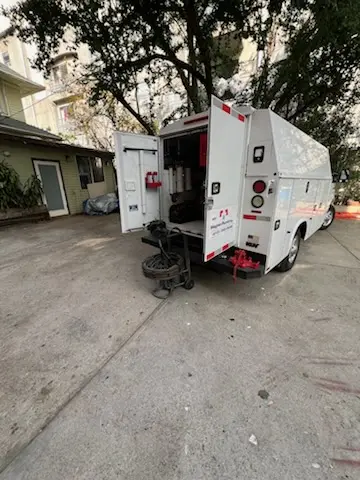 Magnet Plumbing service vehicle on-site for Slab Leak Repair in Orange Court